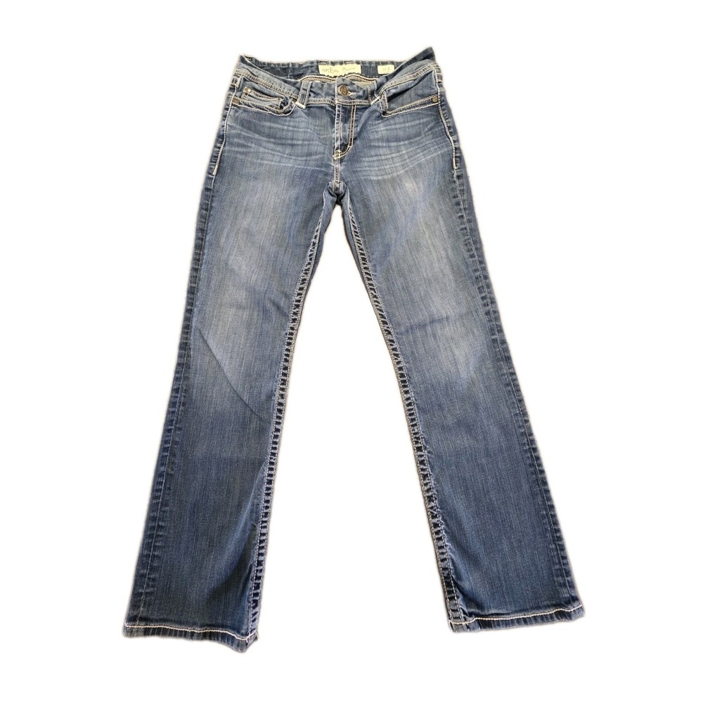 BKE Buckle Harper Thick Stitch Straight Leg Denim Jeans Womens Measures 31x28